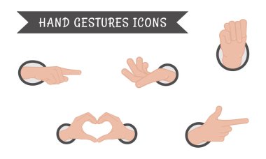 Set of different hand gesture icons Vector illustration