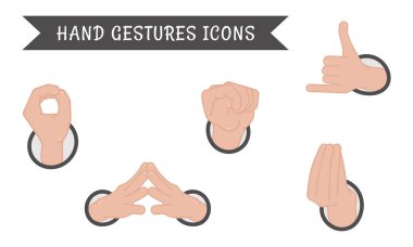 Set of different hand gesture icons Vector illustration