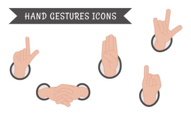 Set of different hand gesture icons Vector illustration