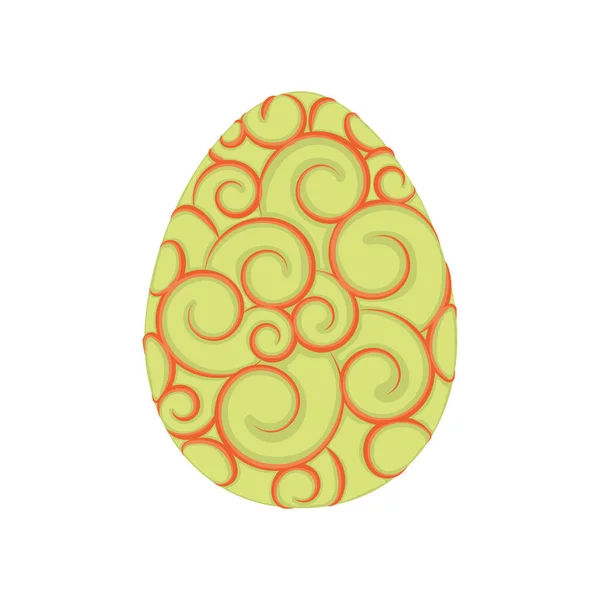 Isolato Tradizionale Decorato Uovo Pasqua Illustrazione Vettoriale — Vettoriale Stock