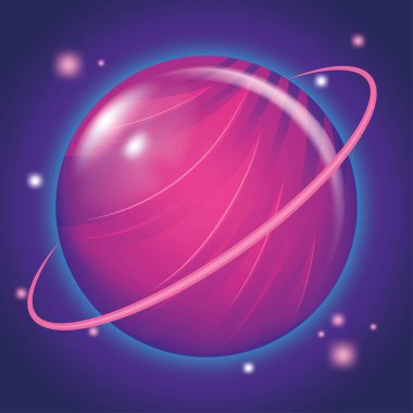 İzole edilmiş soyut gezegen Kozmik Yıldız Vektörü illüstrasyonu