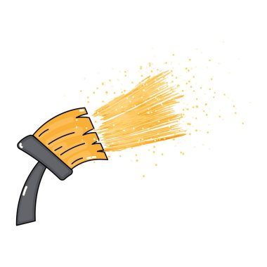 İzole boya fırçası Düz tasarım Vektör illüstrasyonuName