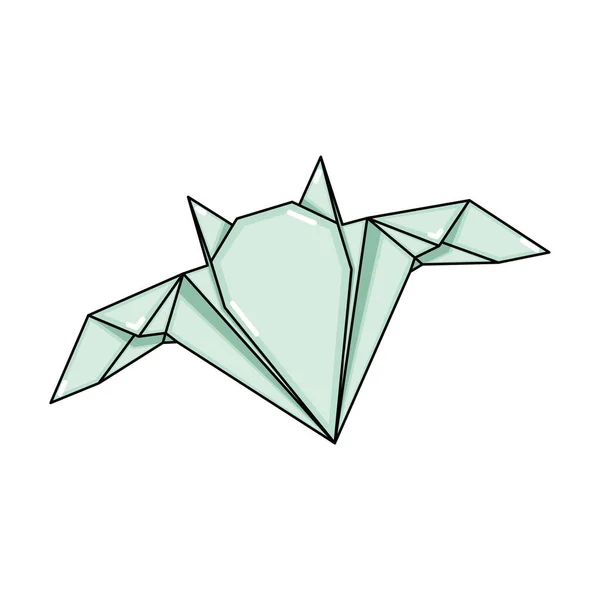 Bâton Origami Isolé Papier Abstrait Animal Illustration Vectorielle — Image vectorielle
