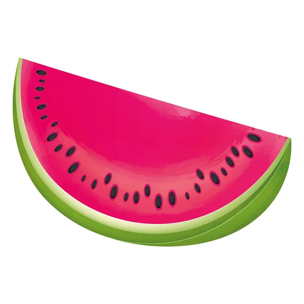 Isolated Colored Slice Watermelon Sketch Icon Vector Illustration —  Vetores de Stock