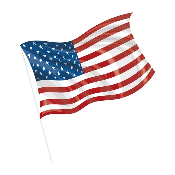 Birleşik Devletler Vektör Illüstrasyonunun Izole Edilmiş Renkli Bayrağı — Stok Vektör