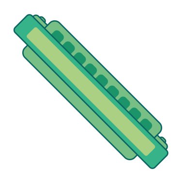 İzole edilmiş renkli mızıka müzik aleti simgesi Vektör illüstrasyonu