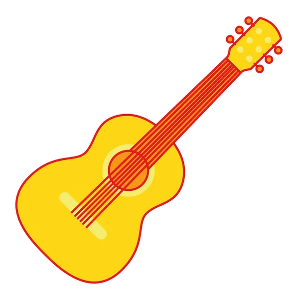 Icono Instrumento Musical Guitarra Color Aislado Ilustración Vectorial — Archivo Imágenes Vectoriales