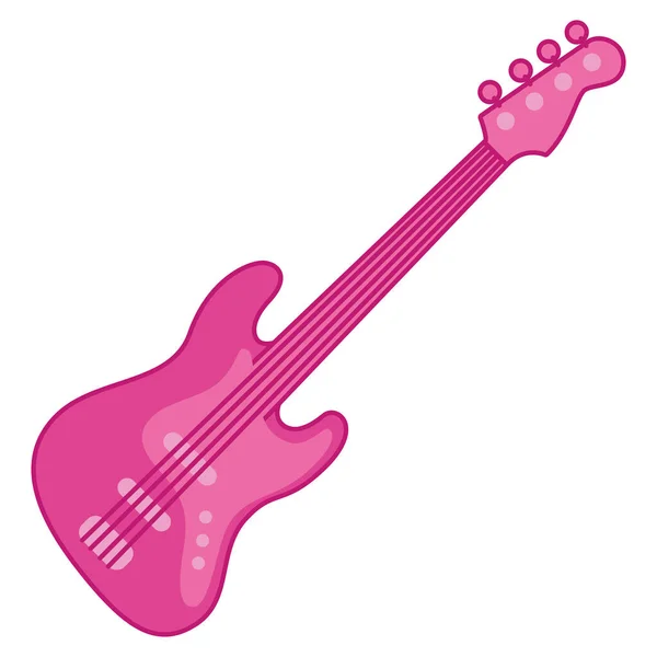 Izolacja Kolorowy Elektryczny Bas Instrument Muzyczny Ikona Wektor Ilustracja — Wektor stockowy