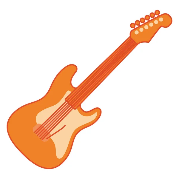 Izolacja Kolorowe Gitara Elektryczna Instrument Muzyczny Ikona Wektor Ilustracji — Wektor stockowy