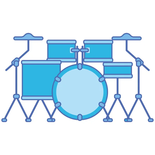 独立したカラードラムセット楽器アイコンベクトルイラスト — ストックベクタ