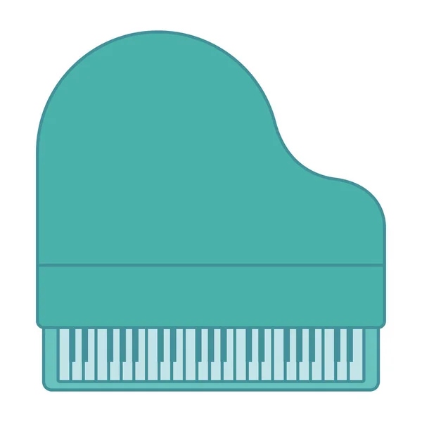 Isolado Colorido Piano Instrumento Musical Ícone Vector Ilustração — Vetor de Stock