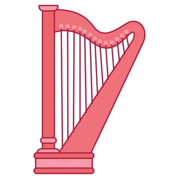 Isolée Icône Instrument Musique Harpe Colorée Illustration Vectorielle — Image vectorielle