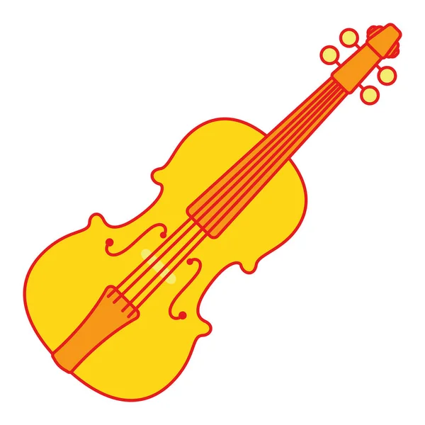 Icono Instrumento Musical Violín Color Aislado Ilustración Vectorial — Vector de stock