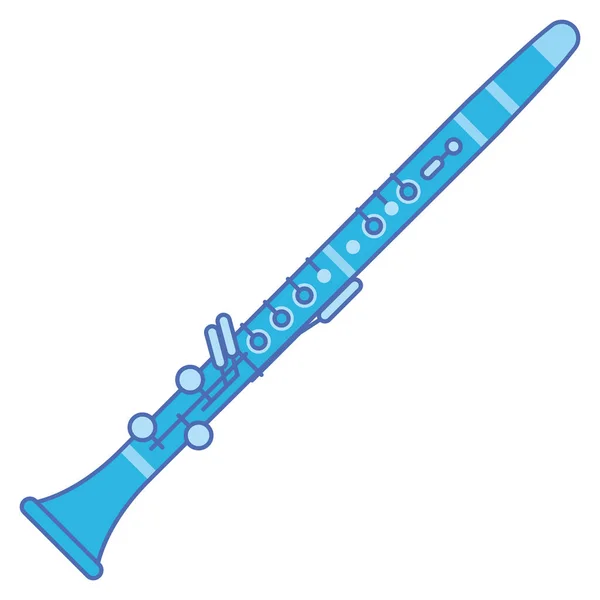 Isolado Colorido Flauta Instrumento Musical Ícone Vector Ilustração — Vetor de Stock
