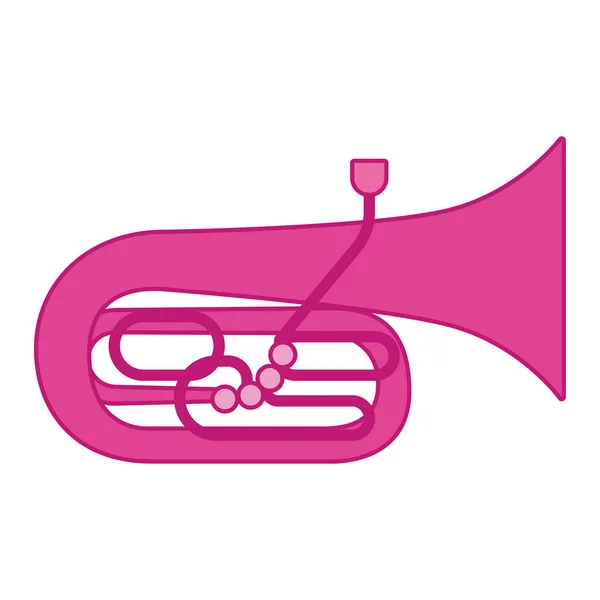 Изолированная Цветная Труба Иконкой Музыкального Инструмента — стоковый вектор