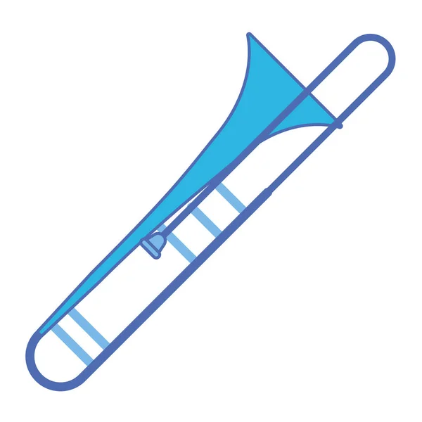 Isolerad Färgad Trombon Musikinstrument Ikon Vektor Illustration — Stock vektor