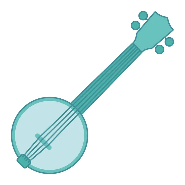 Isolato Colorato Banjo Icona Dello Strumento Musicale Illustrazione Vettoriale — Vettoriale Stock