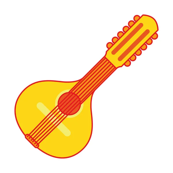 Icono Instrumento Musical Guitarra Color Aislado Ilustración Vectorial — Vector de stock