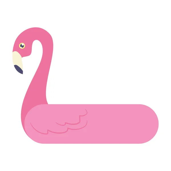 Isolado Colorido Verão Flamingo Flutuante Ícone Vector Ilustração — Vetor de Stock