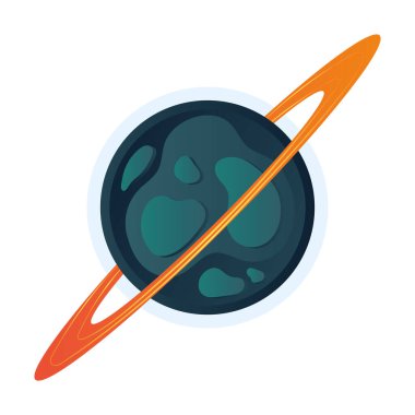 İzole edilmiş renkli bilim kurgu gezegeni simgesi Vektör illüstrasyonu