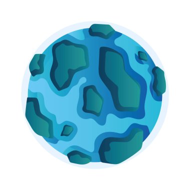 İzole edilmiş renkli bilim kurgu gezegeni simgesi Vektör illüstrasyonu