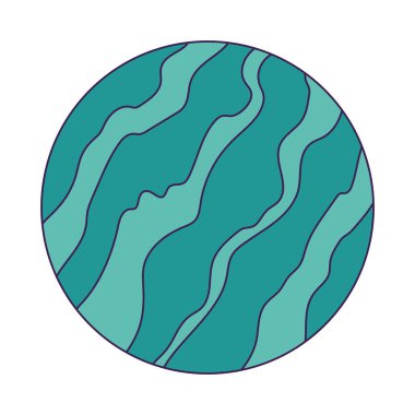 İzole edilmiş renkli bilim kurgu gezegeni simgesi Vektör illüstrasyonu