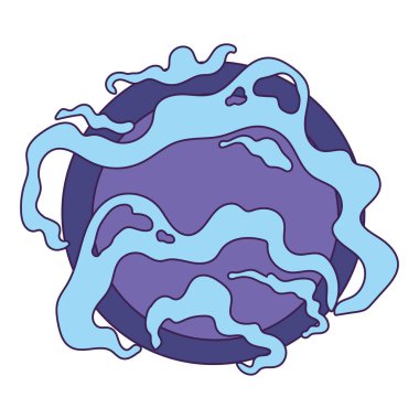 İzole edilmiş renkli bilim kurgu gezegeni simgesi Vektör illüstrasyonu