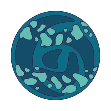 İzole edilmiş renkli bilim kurgu gezegeni simgesi Vektör illüstrasyonu