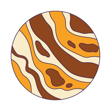 İzole edilmiş renkli bilim kurgu gezegeni simgesi Vektör illüstrasyonu