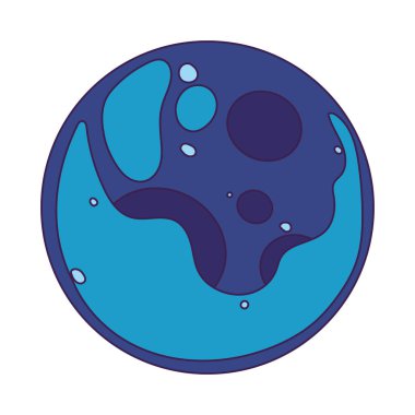 İzole edilmiş renkli bilim kurgu gezegeni simgesi Vektör illüstrasyonu