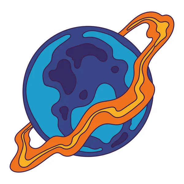 Isolierte Farbige Science Fiction Planeten Ikone Vektor Illustration — Stockvektor