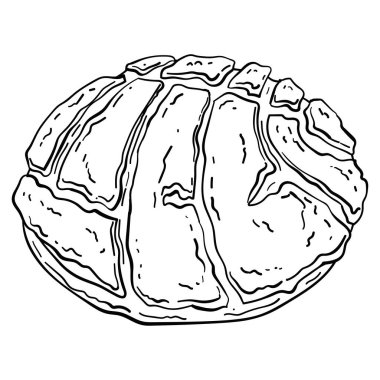 Ekmek Vektörü illüstrasyonunun izole edilmiş retro çizimi