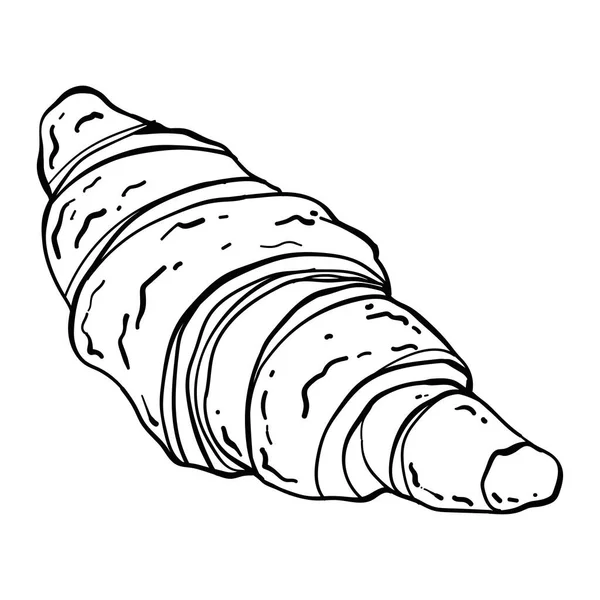 Croquis Isolé Croissant Illustration Vectorielle — Image vectorielle