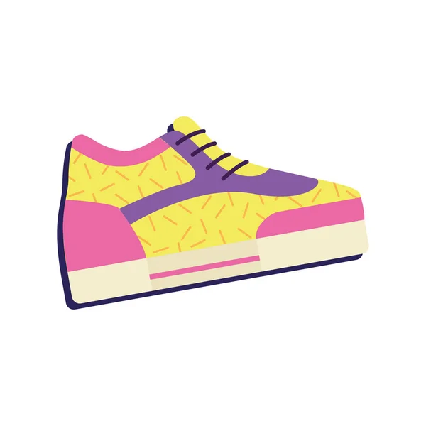 Geïsoleerde Gekleurde Sneakers Nostalgische Retro Icoon Vector Illustratie — Stockvector