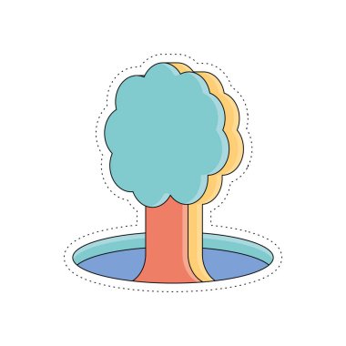 İzole edilmiş şirin ağaç etiketi simgesi Vektör illüstrasyonuName