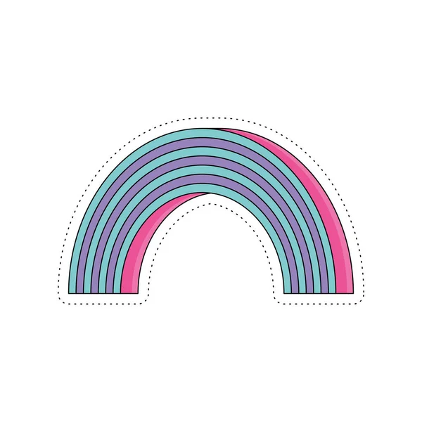 Isolated Colored Groovy Rainbow Sticker Icon Vector Illustration — Stock Vector