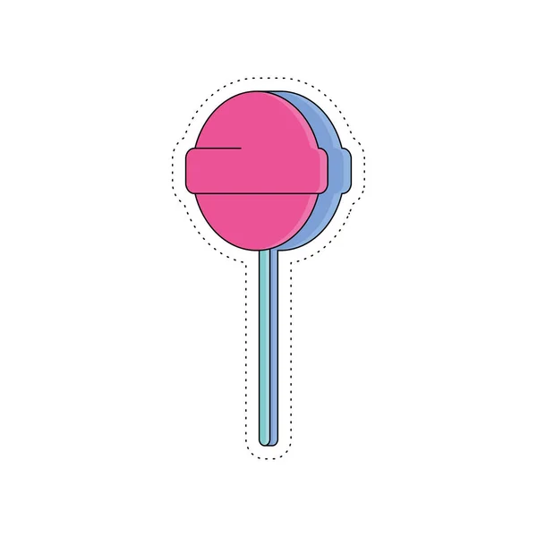 Icono Etiqueta Engomada Colores Aislados Groovy Lollipop Ilustración Vectorial — Vector de stock