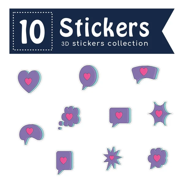 Set Van Gekleurde Groovy Sticker Pictogrammen Vector Illustratie — Stockvector