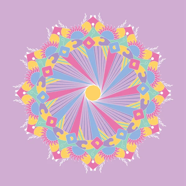 Izolowane Ciasto Kolorowe Mandala Wzór Wektor Ilustracji — Wektor stockowy
