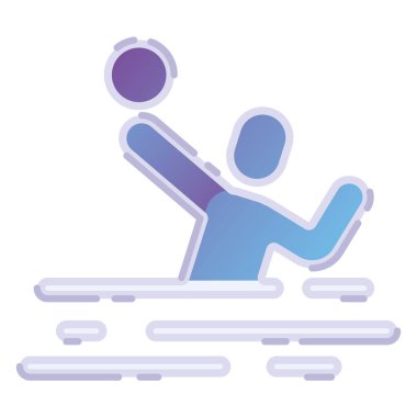 İzole edilmiş renkli kişi su sporları ikonu Vektör illüstrasyonunu uyguluyor