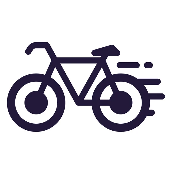 Isolé Monochrome Icône Vélo Route Illustration Vectorielle — Image vectorielle
