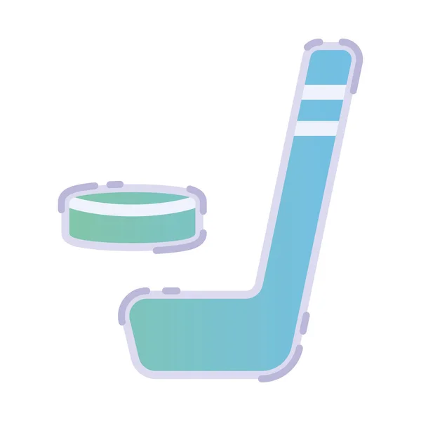 Geïsoleerde Gekleurde Hockey Stick Puck Icoon Vector Illustratie — Stockvector
