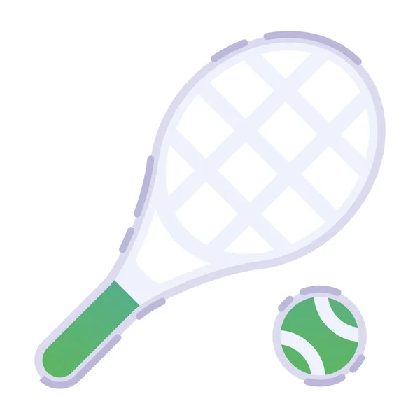 Racchetta Tennis Colorata Isolata Icona Sfera Illustrazione Vettoriale — Vettoriale Stock