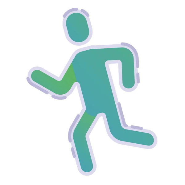 Silueta Color Aislado Persona Corriendo Icono Vector Ilustración — Vector de stock