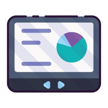 Bir iş grafik ofisi taslak ikonu Vektör illüstrasyonu ile izole tablet