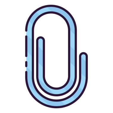 Ayrı renkte ofis klibi taslak simgesi Vektör illüstrasyonu