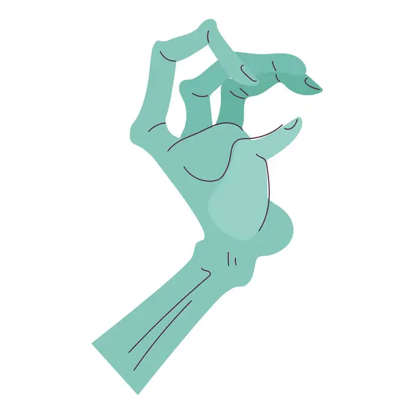 隔離された色の不気味なゾンビの手のスケッチアイコンベクトルイラスト — ストックベクタ