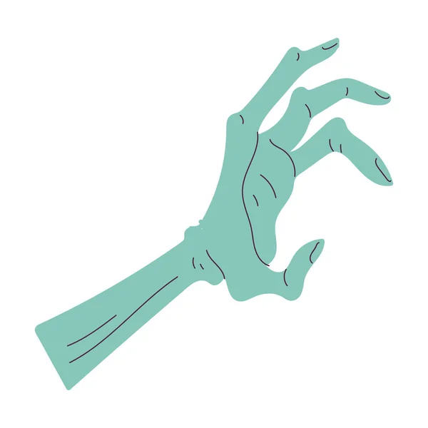 Изолированный Цветной Жуткий Зомби Эскиз Руки Иконка Вектор Иллюстрации — стоковый вектор