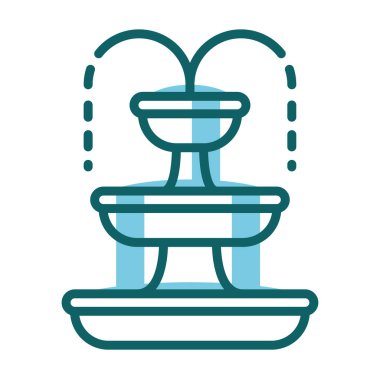 İzole edilmiş renkli bahçe çeşmesi simgesi Vektör illüstrasyonu