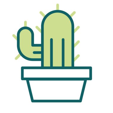 Bahçe ikonu Vektör illüstrasyonunda izole edilmiş renkli kaktüs.